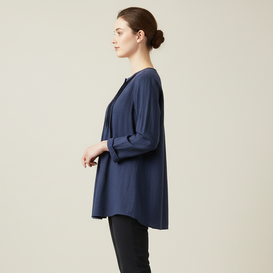 Soft Long Sleeve Tunic Blouse - Everyday Loose Fit Top | Clara