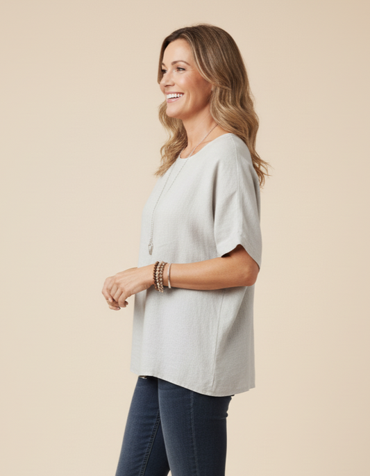 Oversized Round Neck T-Shirt - Effortless Minimalistic Top | Serena