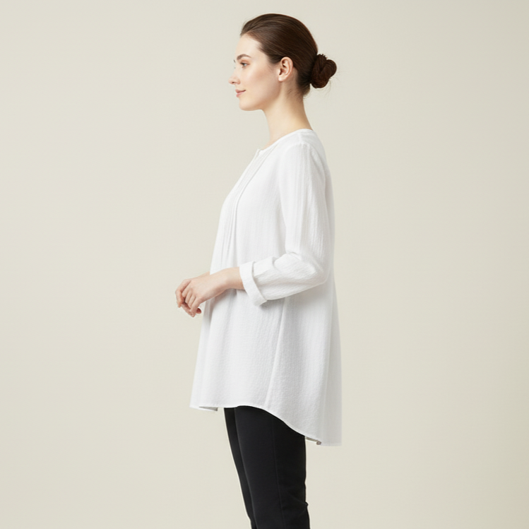Soft Long Sleeve Tunic Blouse - Everyday Loose Fit Top | Clara